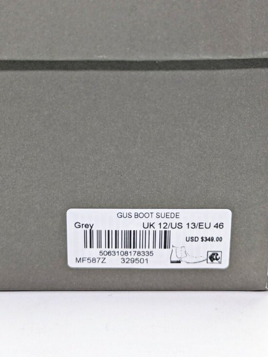 Allsaints Men\'s Gus Pull On Chelsea Boots Grey Suede Size 13 (MSRP $349)